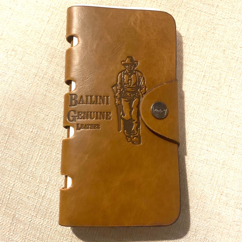 Men’s Vintage Leather Bifold Long Wallet